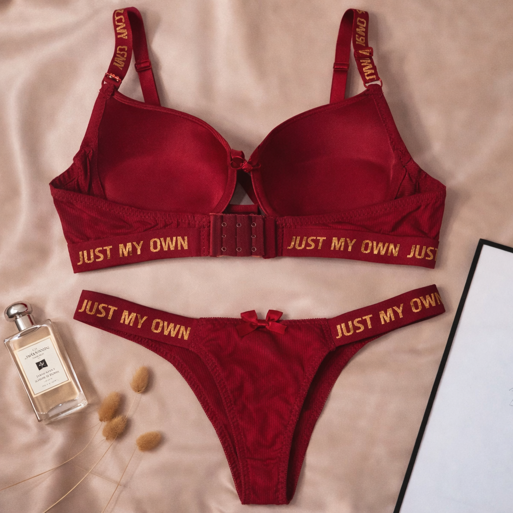 Charm Bra & Panty Set Cherry Red - Image 2