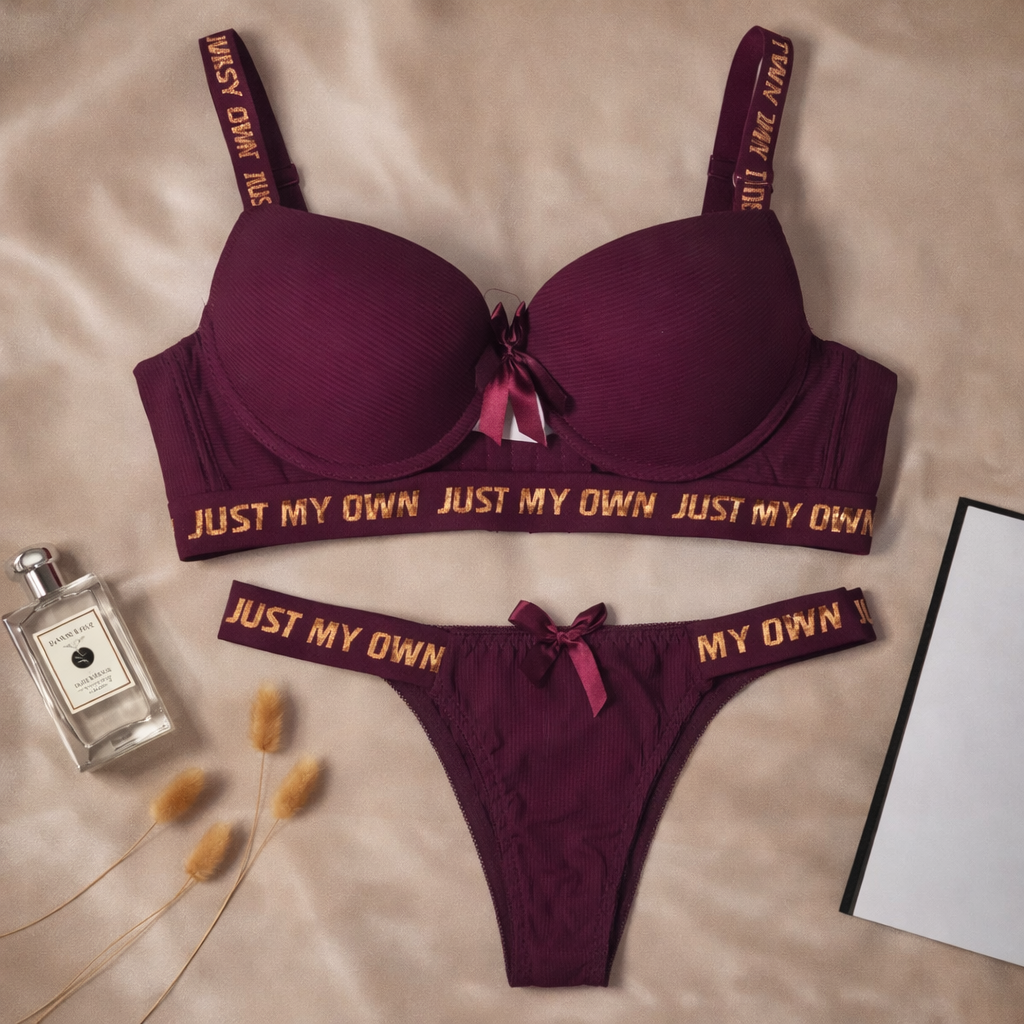 Charm Bra & Panty Set Wine Purple